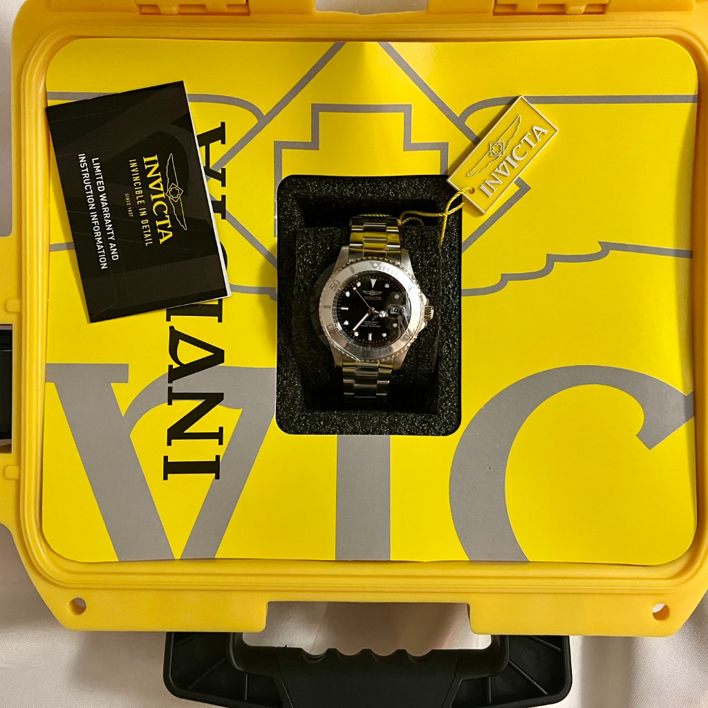 Invicta Pro Diver Mens Watch  40mm Steel Black Dial 34022  Collector Box